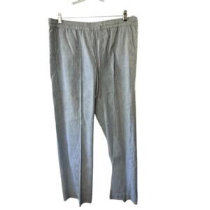 Talbots Blue & White Stripe Linen Blend Pants Women's Sz 16P 16 Petite